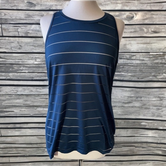 Athleta Sheer Lines Racer back Turquoise  Tank - Picture 1 of 6